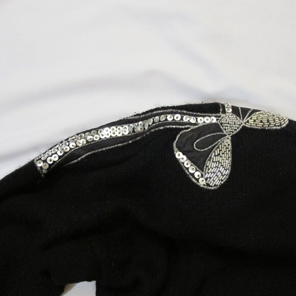 Holiday black silk/angora blend sweater   S - Picture 8 of 9